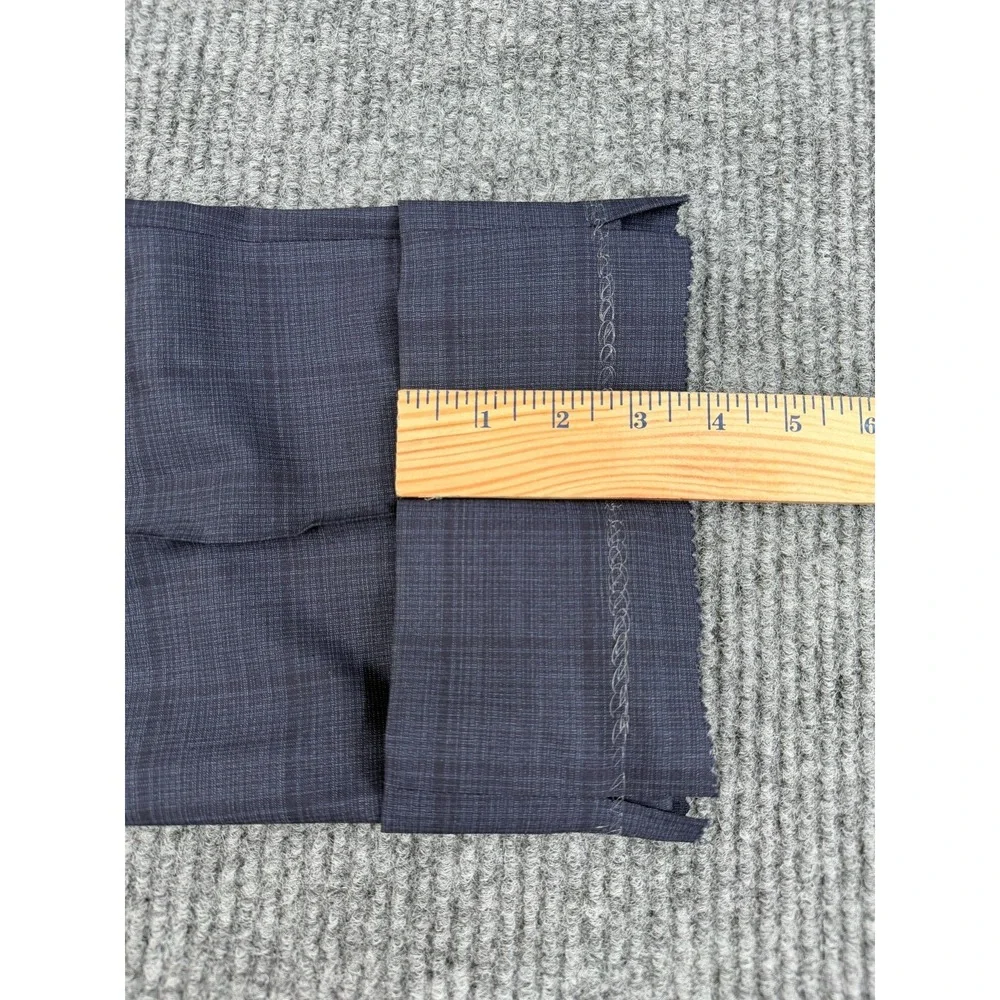 Windowpane Reda 1865 Wool 2‎ Piece Suit 48L/43L Blue Black Modern Fit